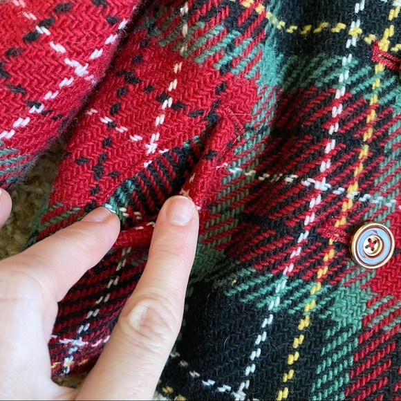 Janie and Jack Tweed Plaid Wool Coat Size 6 - 12 Months Double Breasted - Picture 6 of 10